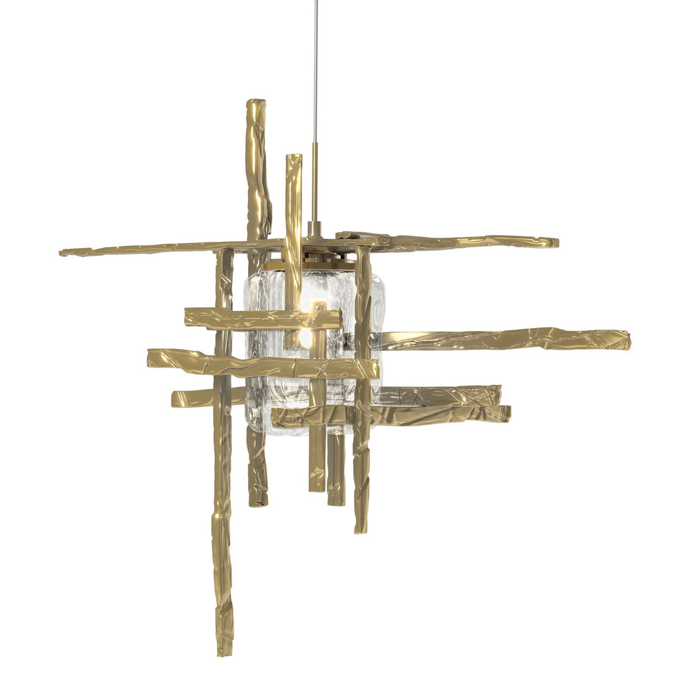 Hubbardton Forge - One Light Mini Pendant - Tura - Modern Brass- Union Lighting Luminaires Decor