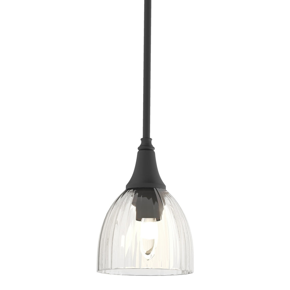 Hubbardton Forge - One Light Mini Pendant - Trumpet - Black- Union Lighting Luminaires Decor