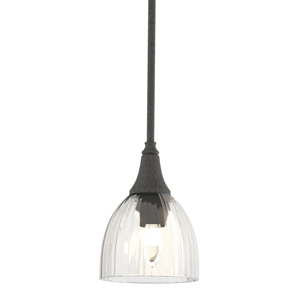 Hubbardton Forge - One Light Mini Pendant - Trumpet - Natural Iron- Union Lighting Luminaires Decor
