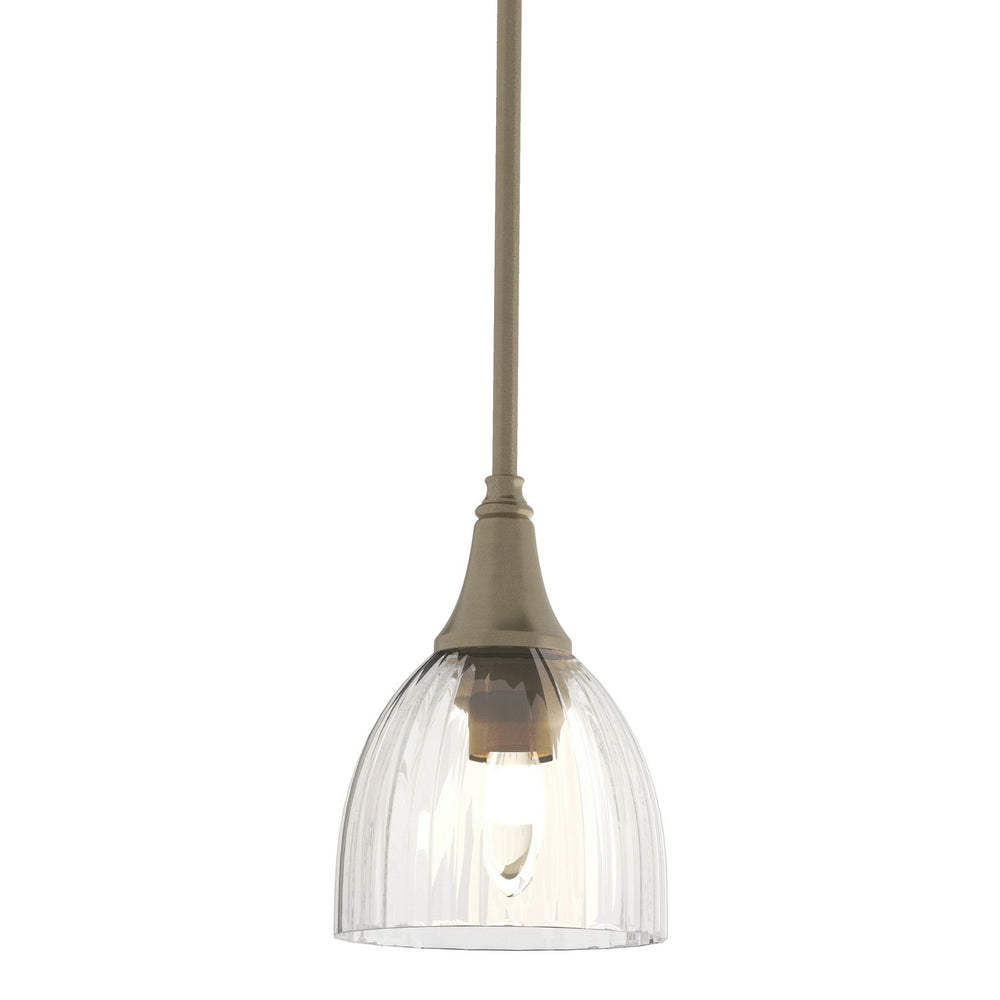 Hubbardton Forge - One Light Mini Pendant - Trumpet - Soft Gold- Union Lighting Luminaires Decor