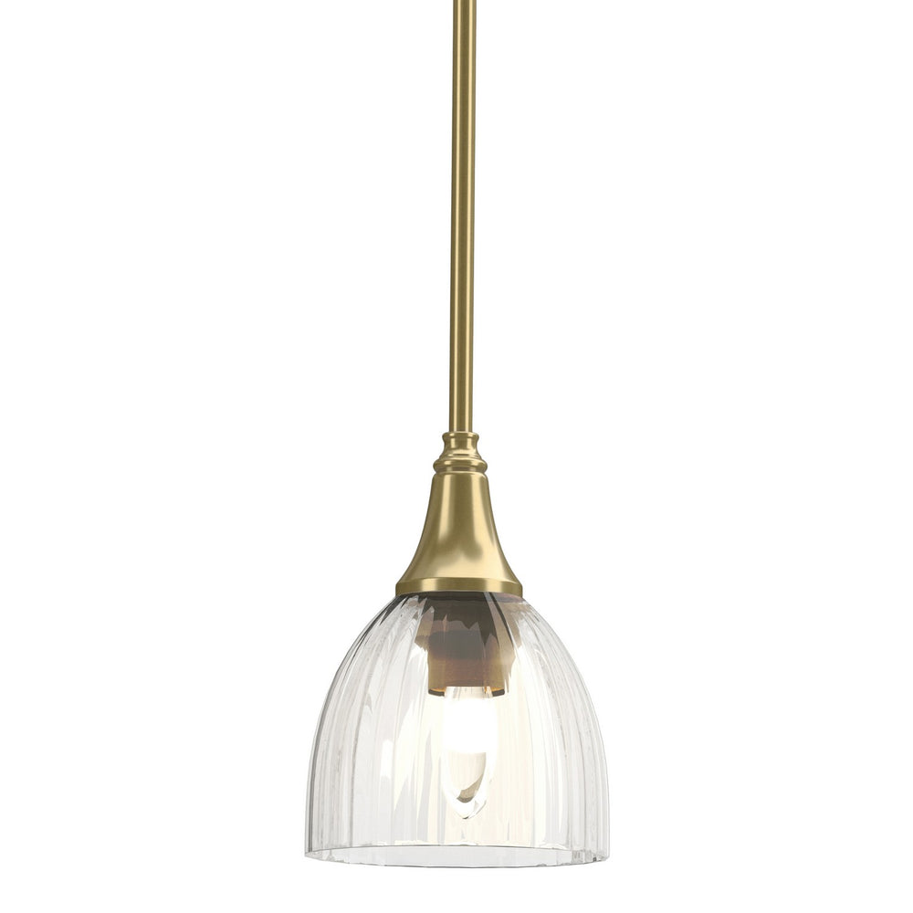 Hubbardton Forge - One Light Mini Pendant - Trumpet - Modern Brass- Union Lighting Luminaires Decor