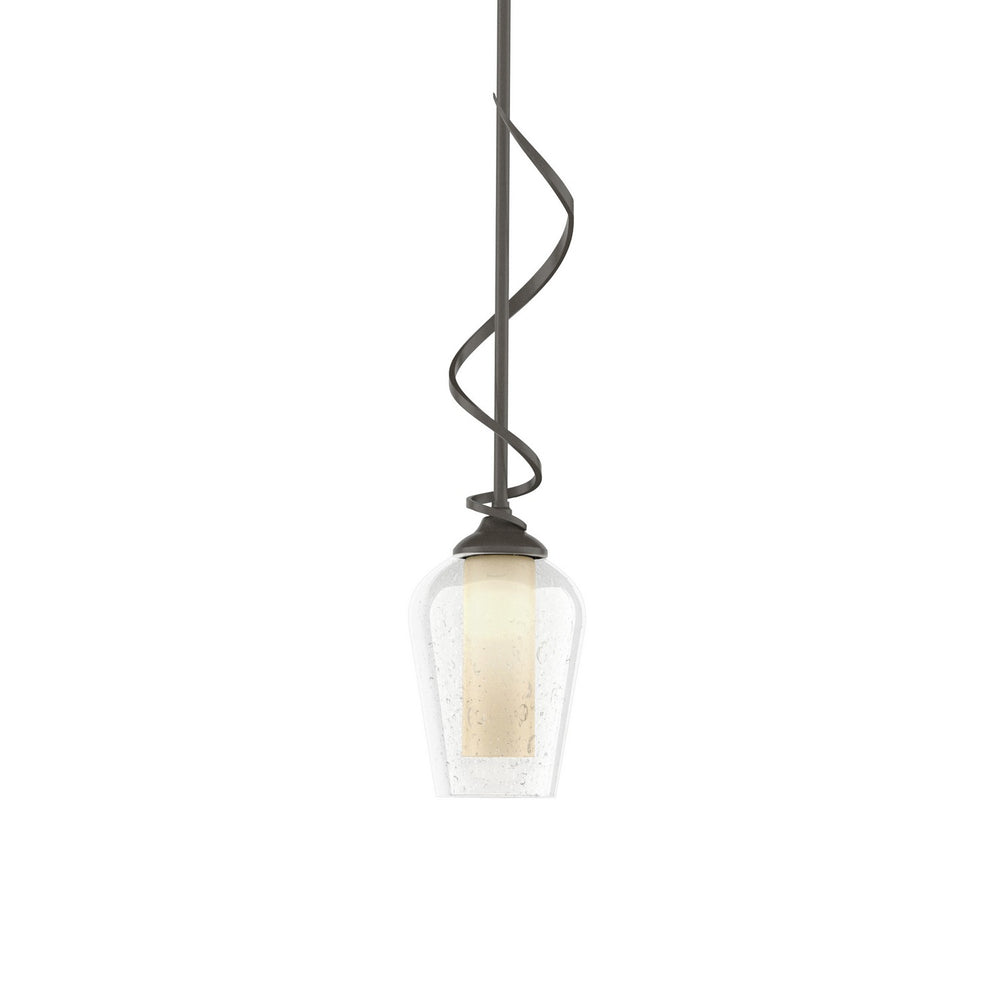 Hubbardton Forge - One Light Mini Pendant - Flora - Dark Smoke- Union Lighting Luminaires Decor