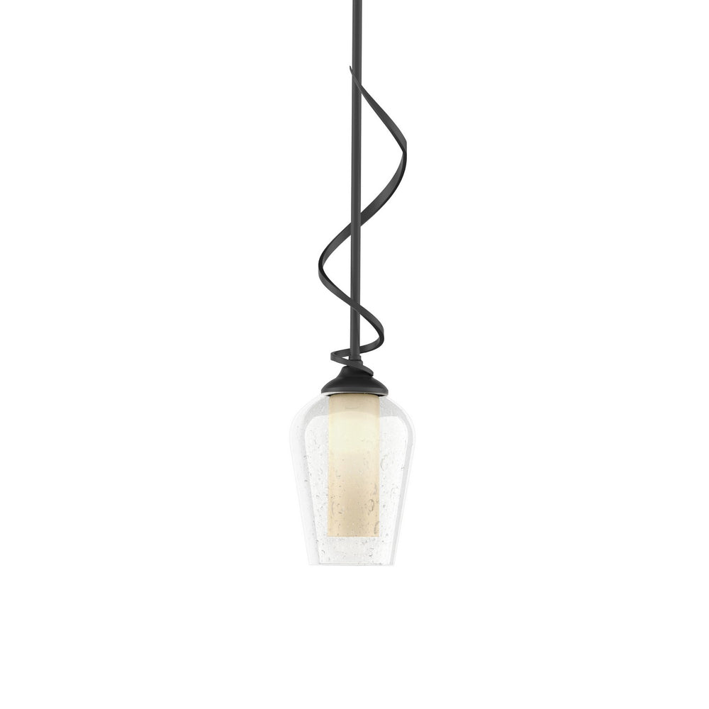 Hubbardton Forge - One Light Mini Pendant - Flora - Black- Union Lighting Luminaires Decor