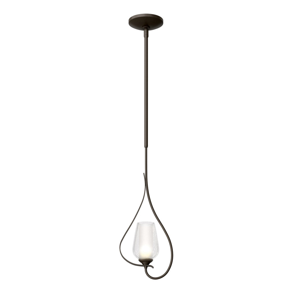 Hubbardton Forge - One Light Mini Pendant - Flora - Dark Smoke- Union Lighting Luminaires Decor