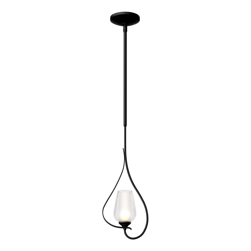Hubbardton Forge - One Light Mini Pendant - Flora - Black- Union Lighting Luminaires Decor