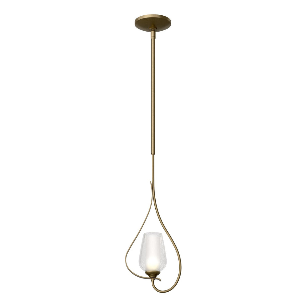 Hubbardton Forge - One Light Mini Pendant - Flora - Soft Gold- Union Lighting Luminaires Decor