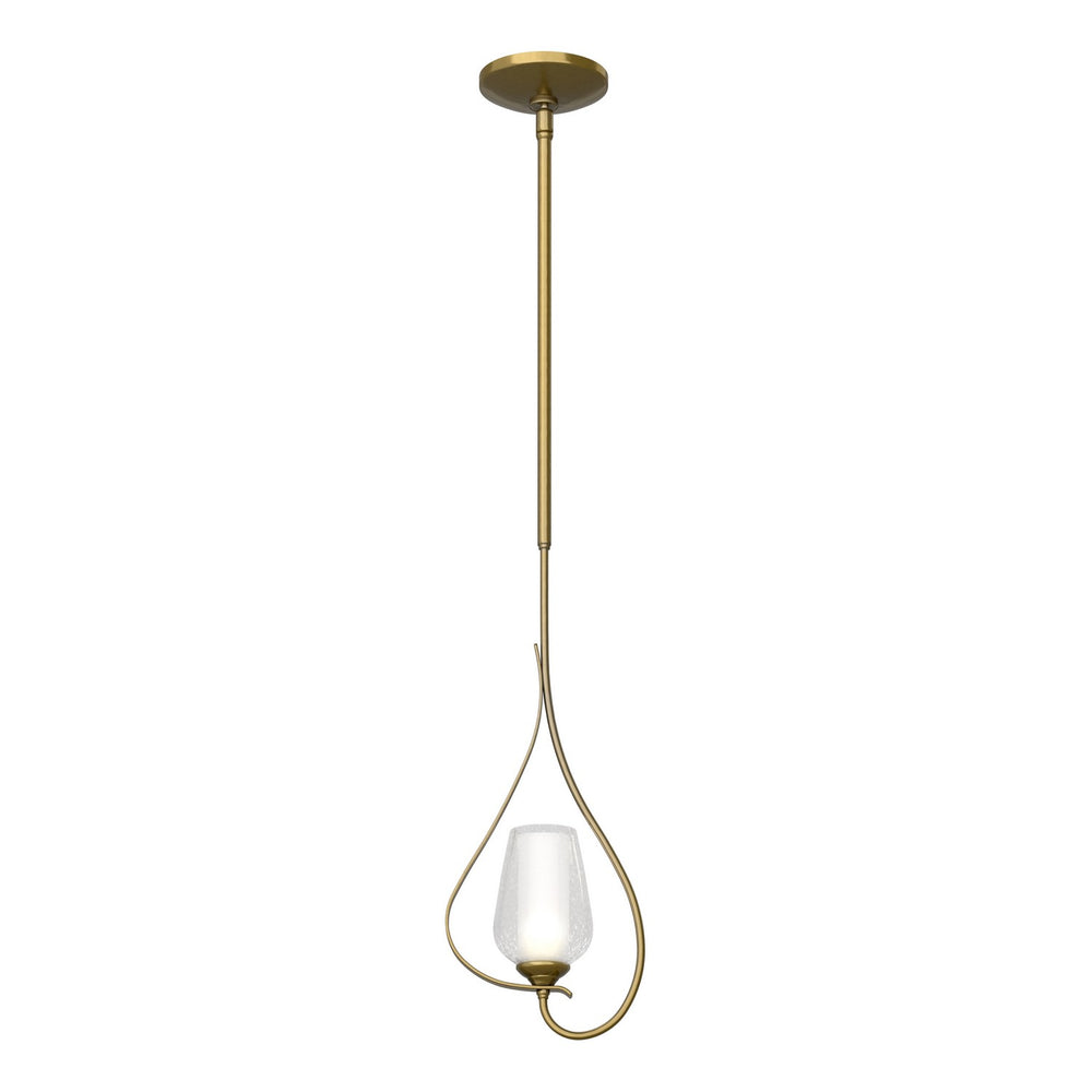 Hubbardton Forge - One Light Mini Pendant - Flora - Modern Brass- Union Lighting Luminaires Decor