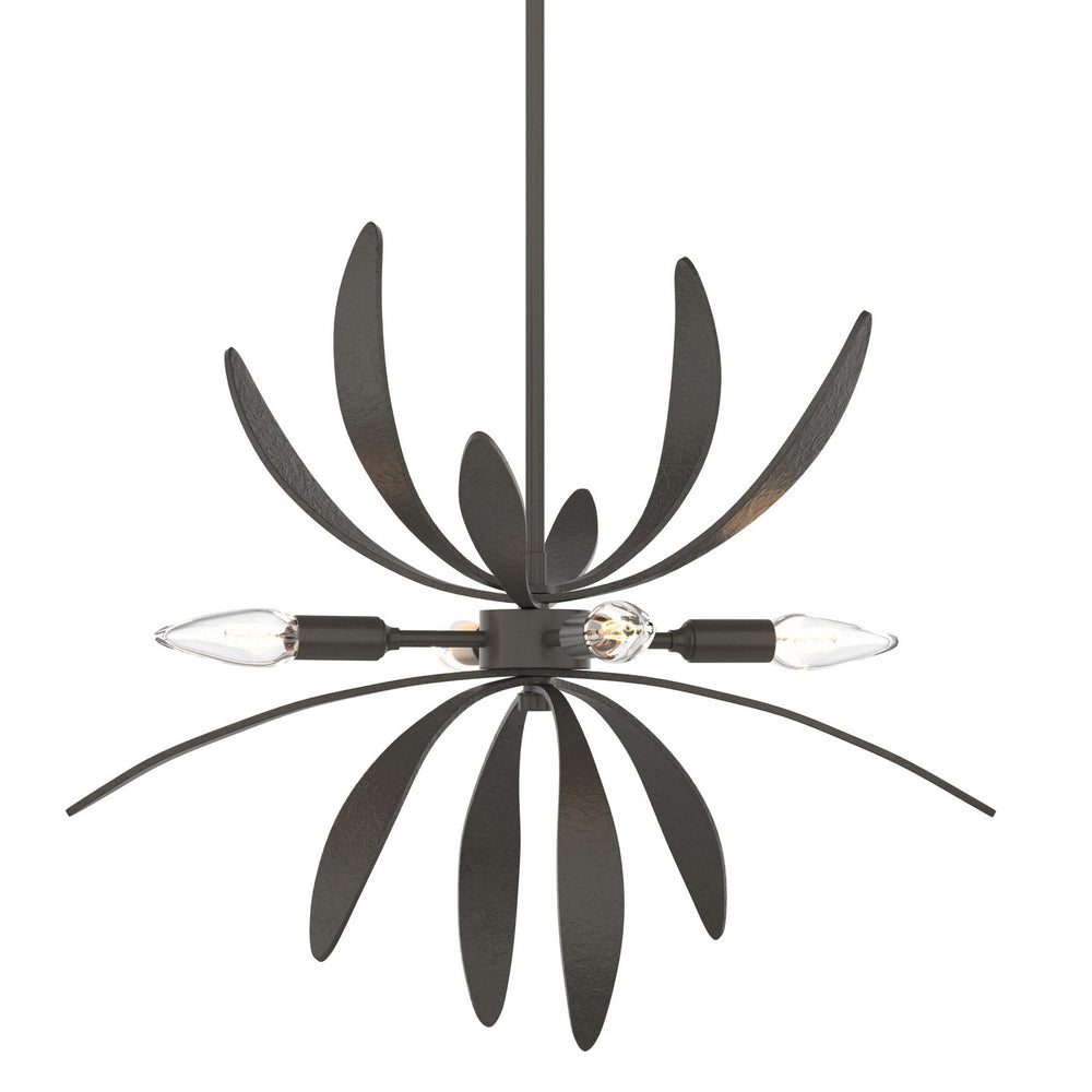 Hubbardton Forge - Four Light Pendant - Dahlia - Dark Smoke- Union Lighting Luminaires Decor