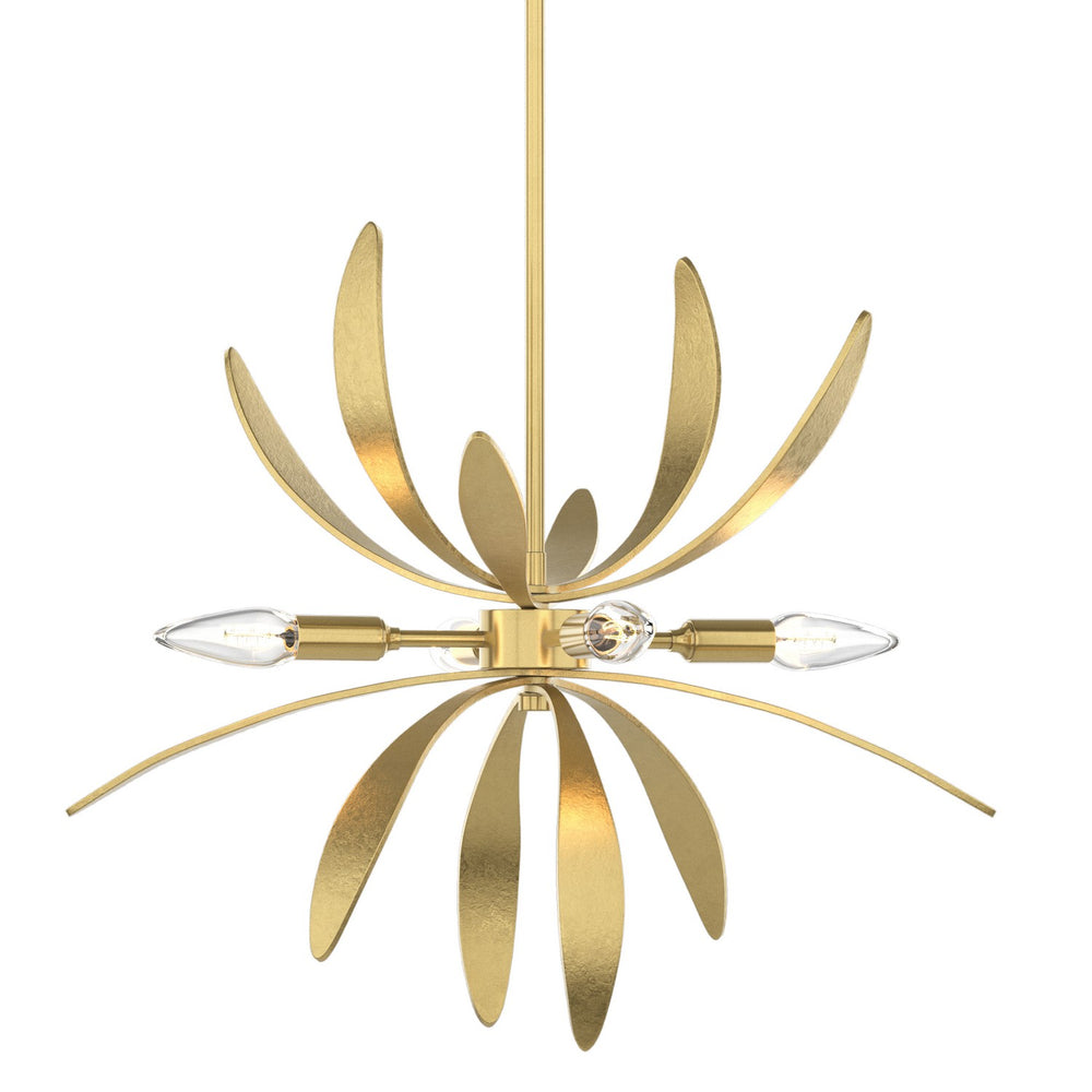 Hubbardton Forge - Four Light Pendant - Dahlia - Modern Brass- Union Lighting Luminaires Decor