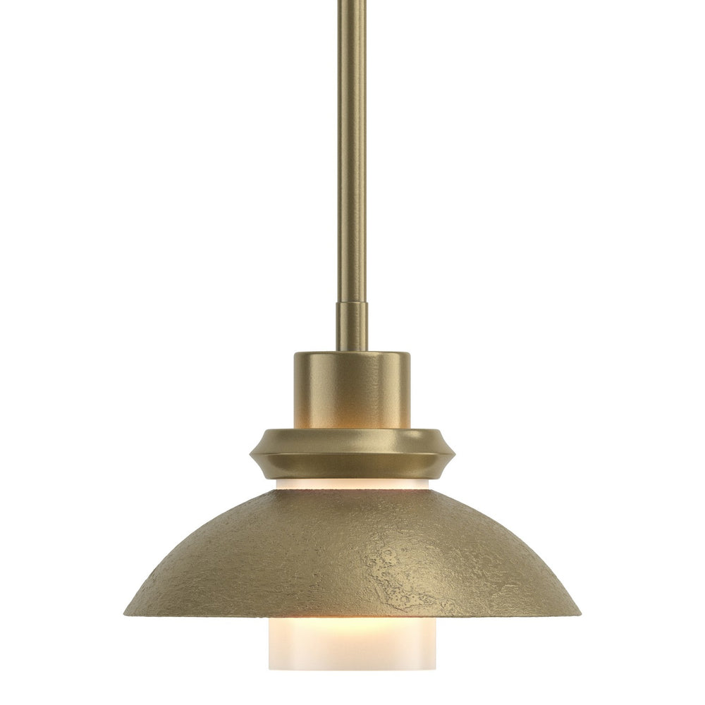 Hubbardton Forge - One Light Mini Pendant - Staccato - Modern Brass- Union Lighting Luminaires Decor