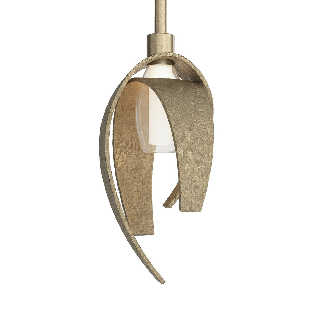 Hubbardton Forge - One Light Mini Pendant - Corona - Soft Gold- Union Lighting Luminaires Decor