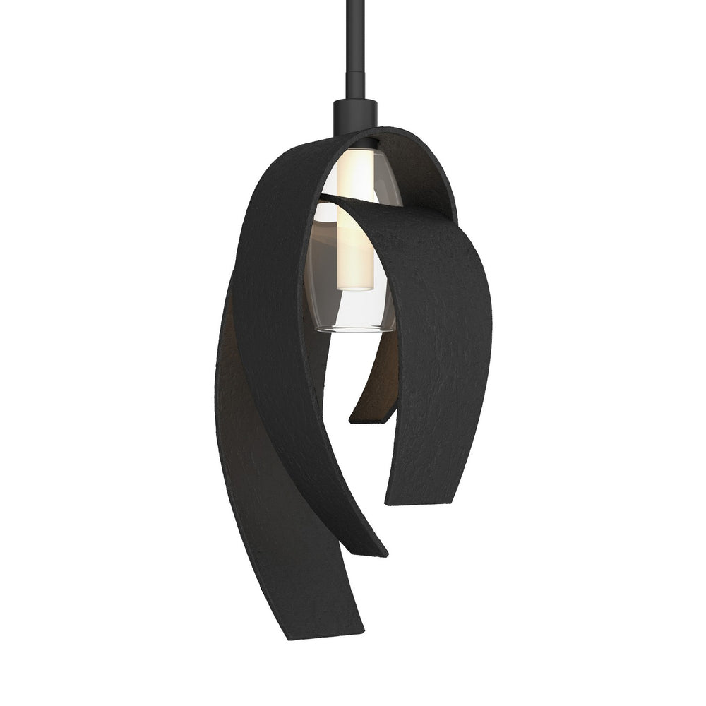 Hubbardton Forge - One Light Mini Pendant - Corona - Black- Union Lighting Luminaires Decor