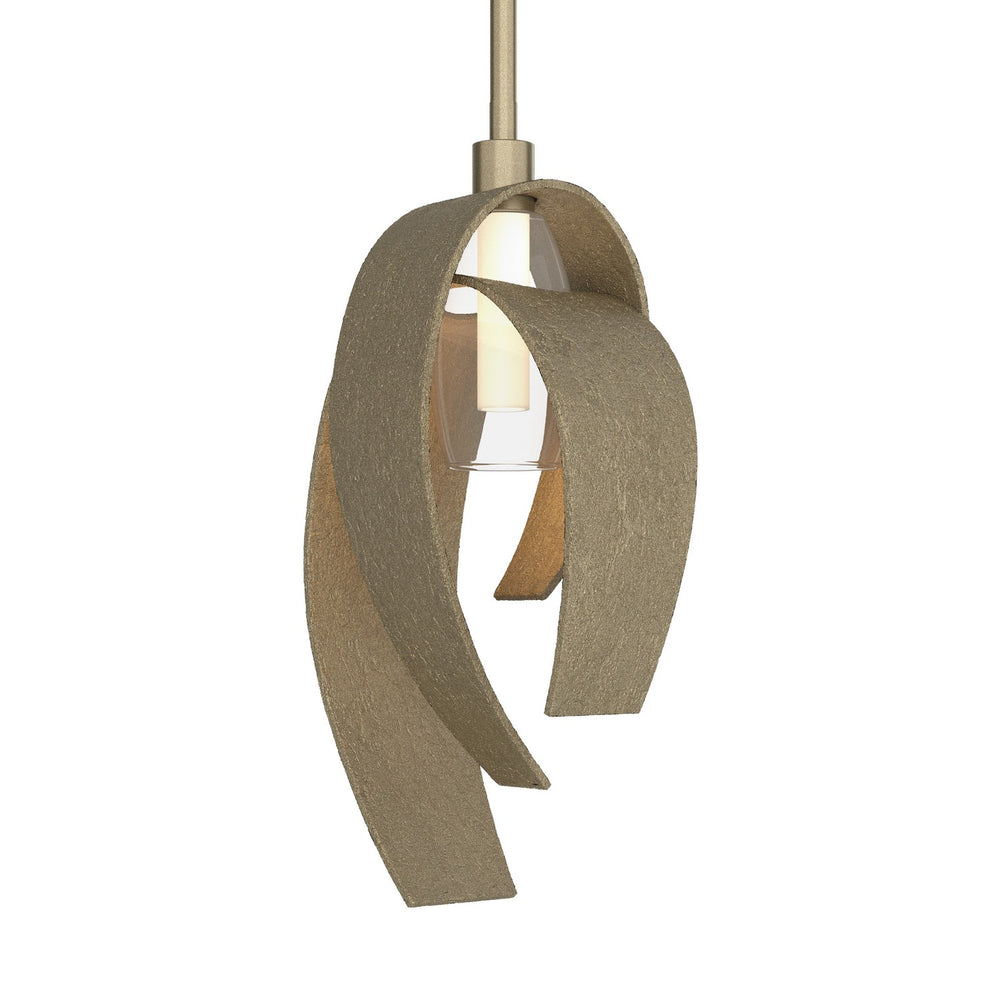 Hubbardton Forge - One Light Mini Pendant - Corona - Soft Gold- Union Lighting Luminaires Decor