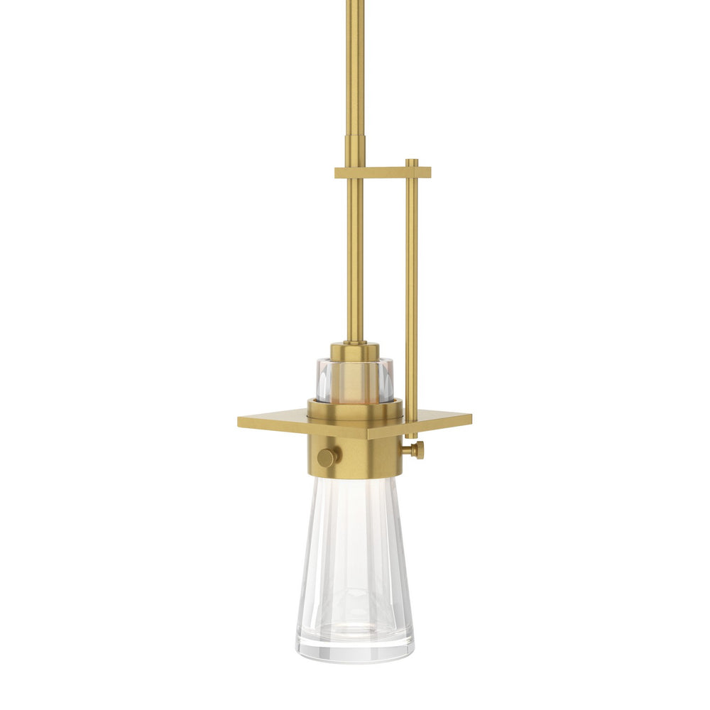 Hubbardton Forge - One Light Mini Pendant - Erlenmeyer - Modern Brass- Union Lighting Luminaires Decor