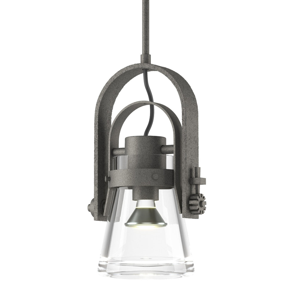Hubbardton Forge - One Light Mini Pendant - Erlenmeyer - Natural Iron- Union Lighting Luminaires Decor
