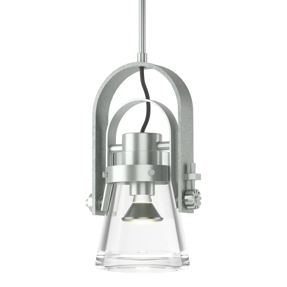 Hubbardton Forge - One Light Mini Pendant - Erlenmeyer - Vintage Platinum- Union Lighting Luminaires Decor