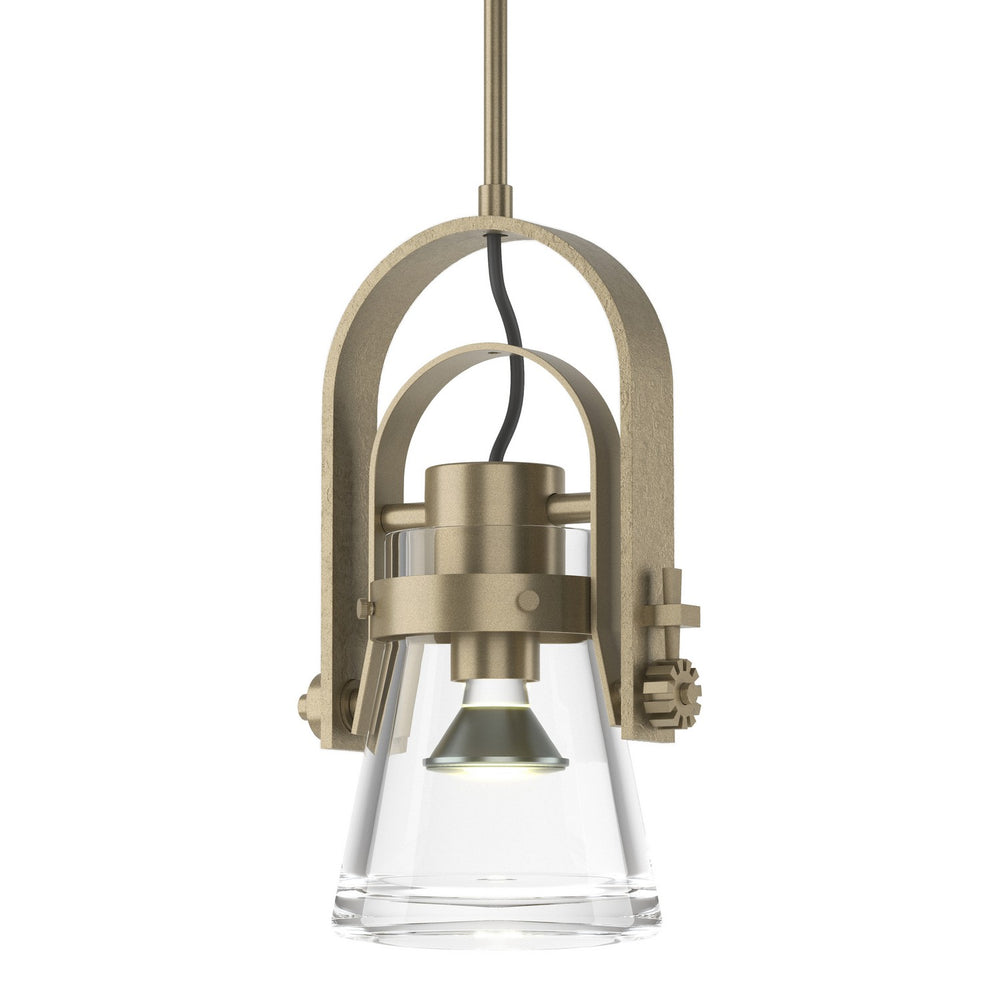 Hubbardton Forge - One Light Mini Pendant - Erlenmeyer - Soft Gold- Union Lighting Luminaires Decor