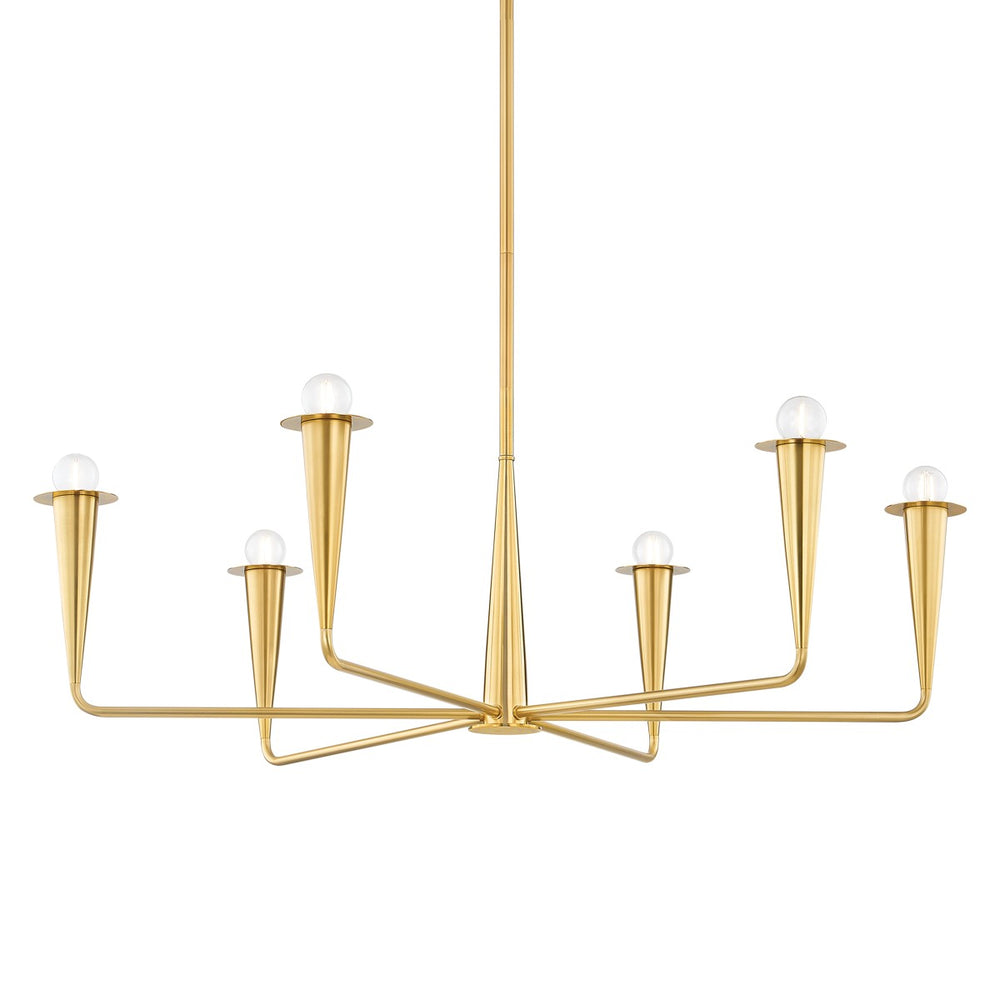 Mitzi Canada - Six Light Chandelier - Danna - Aged Brass- Union Lighting Luminaires Decor