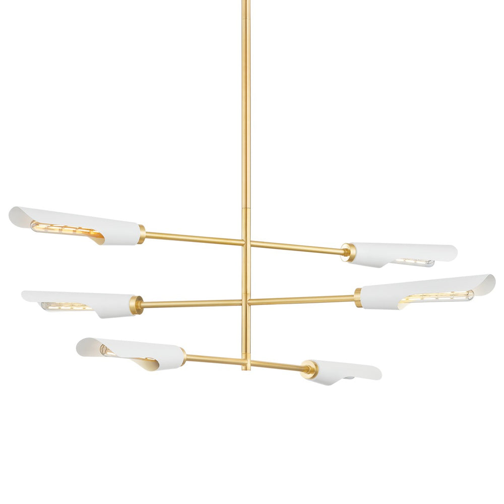 Mitzi Canada - Six Light Chandelier - Harperrose - Aged Brass/Soft White- Union Lighting Luminaires Decor