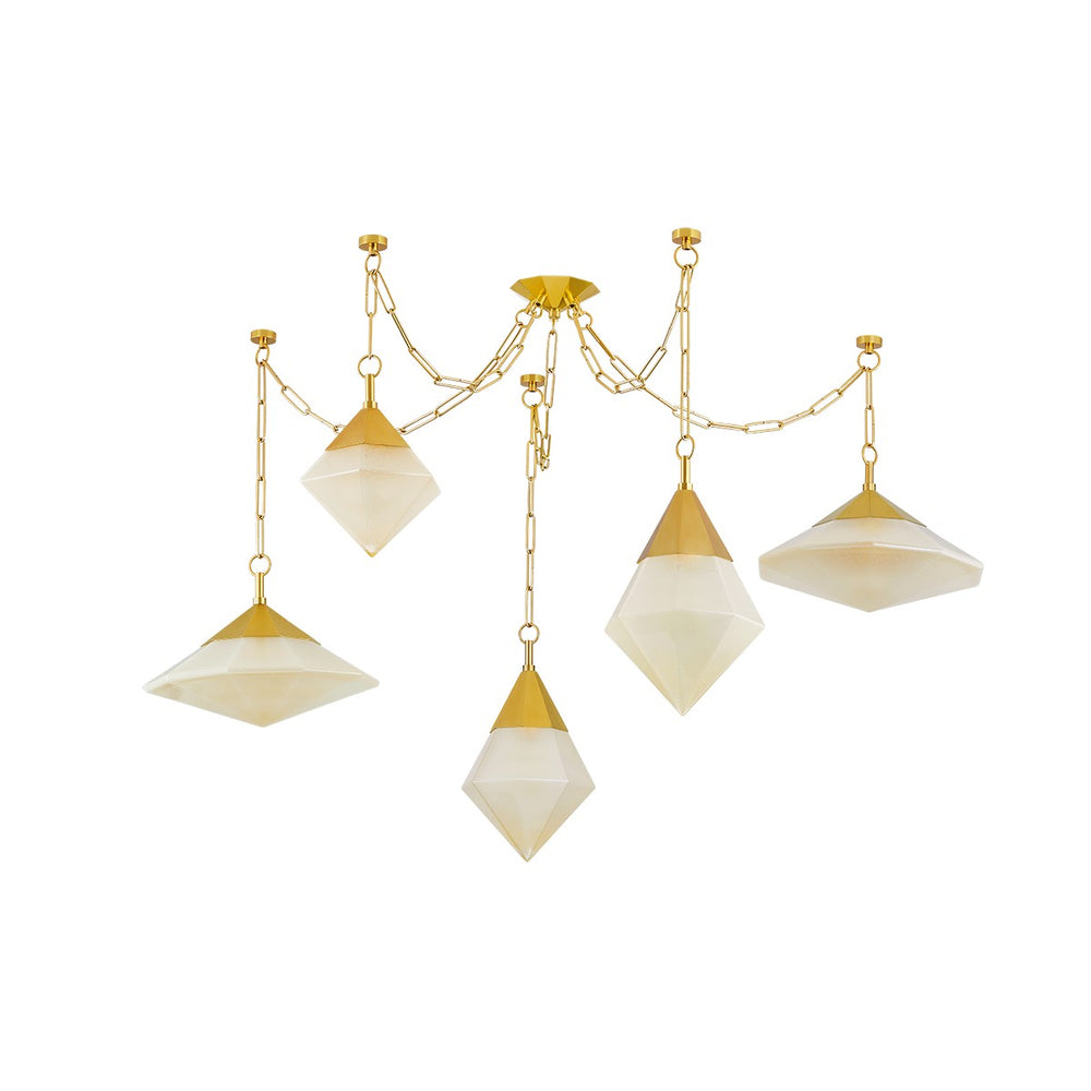 Corbett Lighting Canada - Five Light Chandelier - Angelique - Vintage Polished Brass- Union Lighting Luminaires Decor