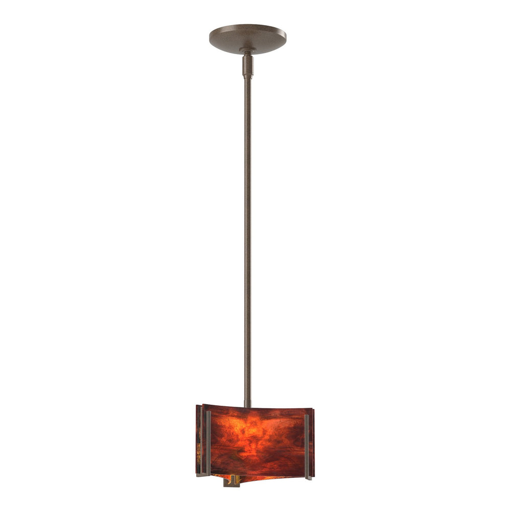 Hubbardton Forge - One Light Mini Pendant - Exos Glass - Bronze- Union Lighting Luminaires Decor