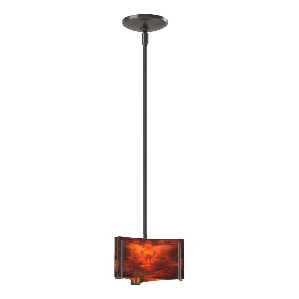 Hubbardton Forge - One Light Mini Pendant - Exos Glass - Oil Rubbed Bronze- Union Lighting Luminaires Decor