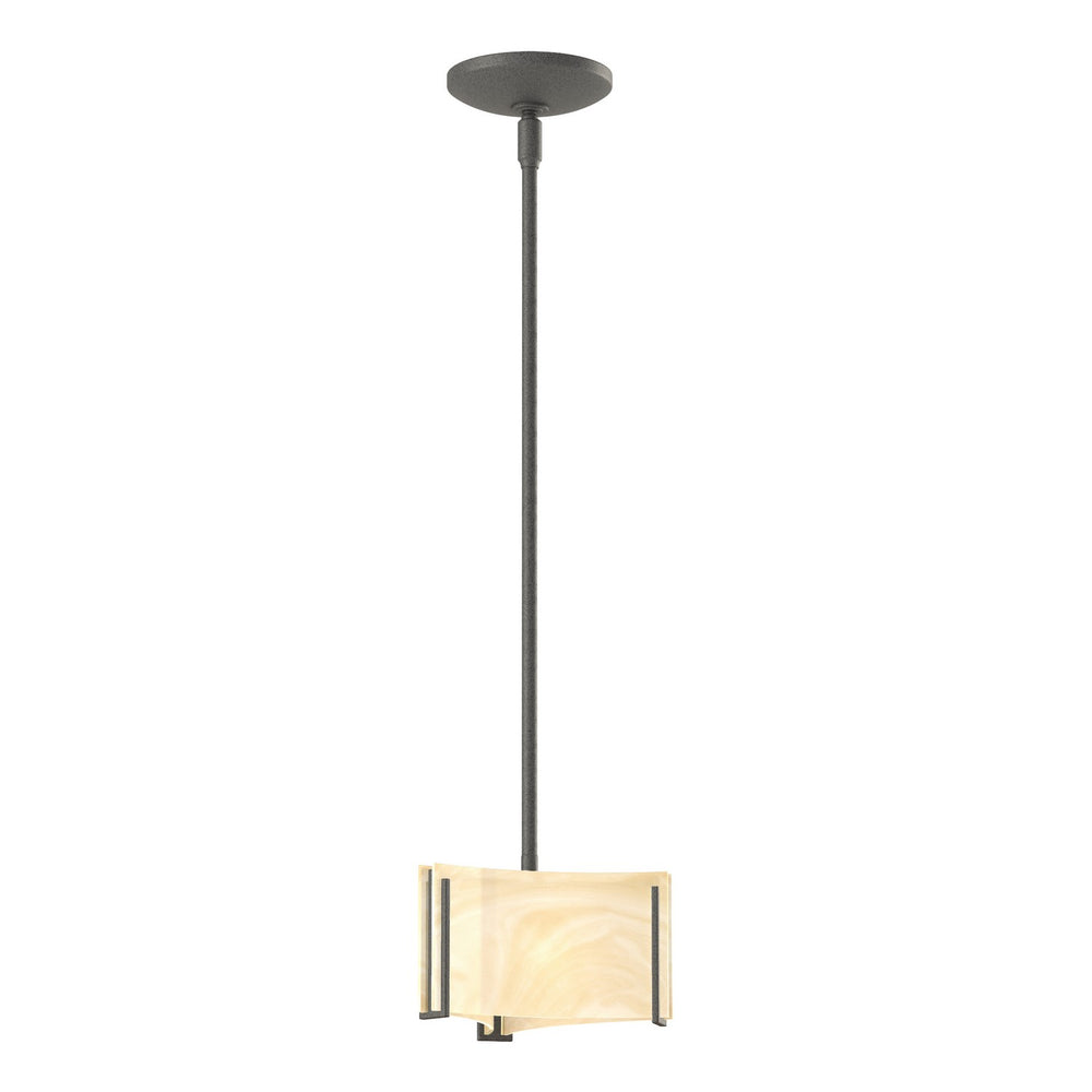 Hubbardton Forge - One Light Mini Pendant - Exos Glass - Natural Iron- Union Lighting Luminaires Decor