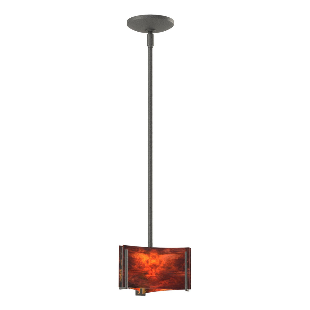 Hubbardton Forge - One Light Mini Pendant - Exos Glass - Natural Iron- Union Lighting Luminaires Decor