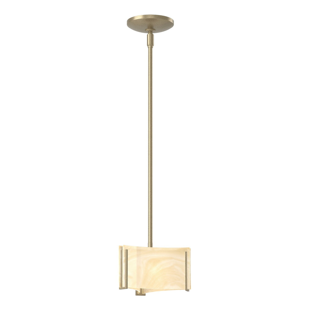 Hubbardton Forge - One Light Mini Pendant - Exos Glass - Soft Gold- Union Lighting Luminaires Decor