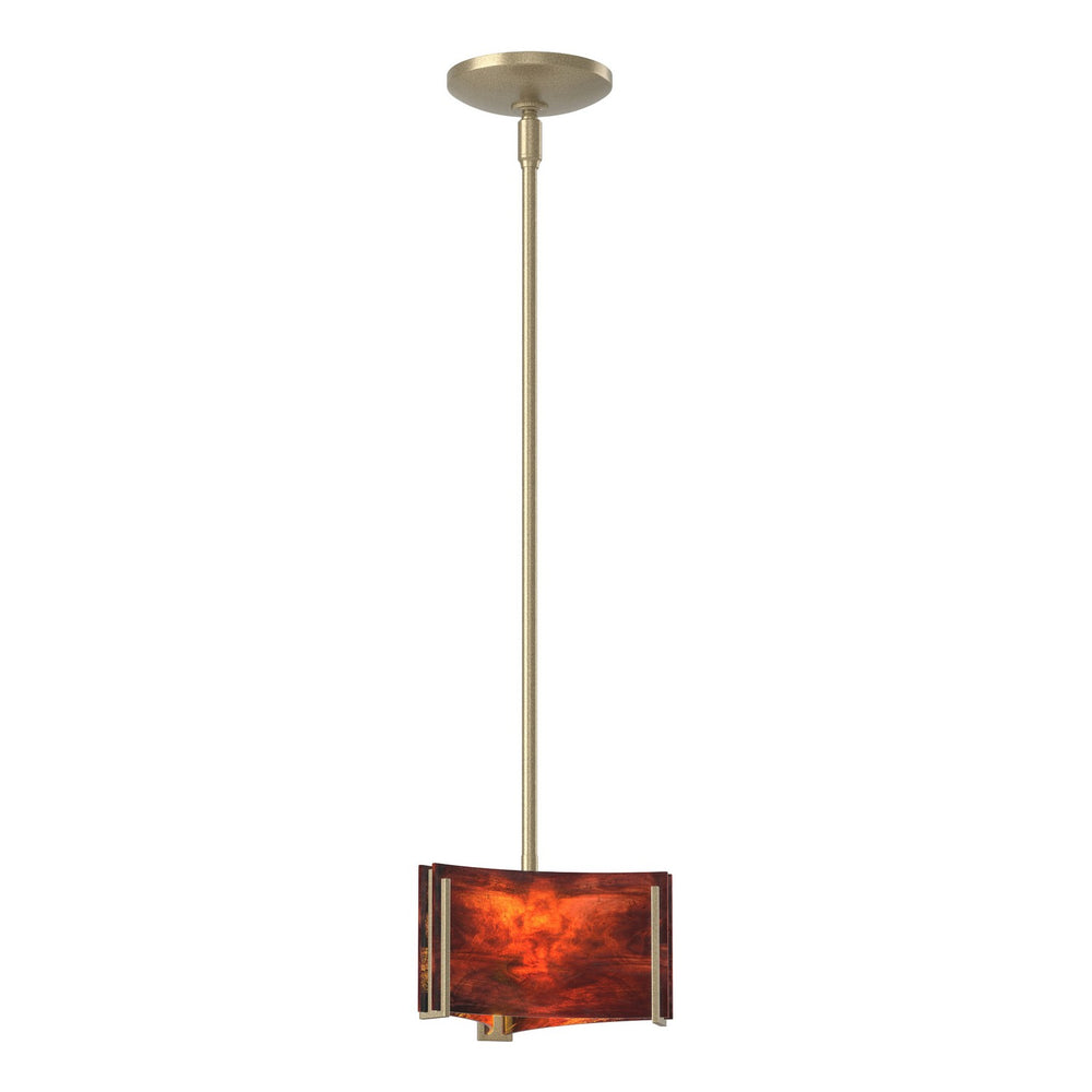 Hubbardton Forge - One Light Mini Pendant - Exos Glass - Soft Gold- Union Lighting Luminaires Decor