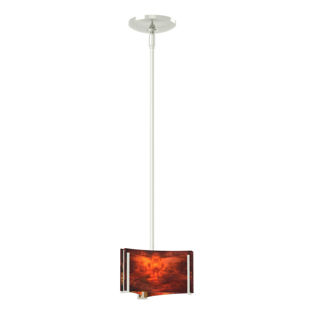 Hubbardton Forge - One Light Mini Pendant - Exos Glass - Sterling- Union Lighting Luminaires Decor