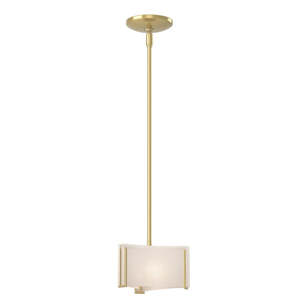 Hubbardton Forge - One Light Mini Pendant - Exos Glass - Modern Brass- Union Lighting Luminaires Decor