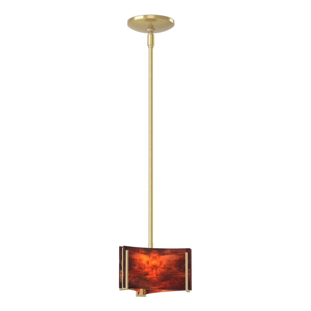 Hubbardton Forge - One Light Mini Pendant - Exos Glass - Modern Brass- Union Lighting Luminaires Decor