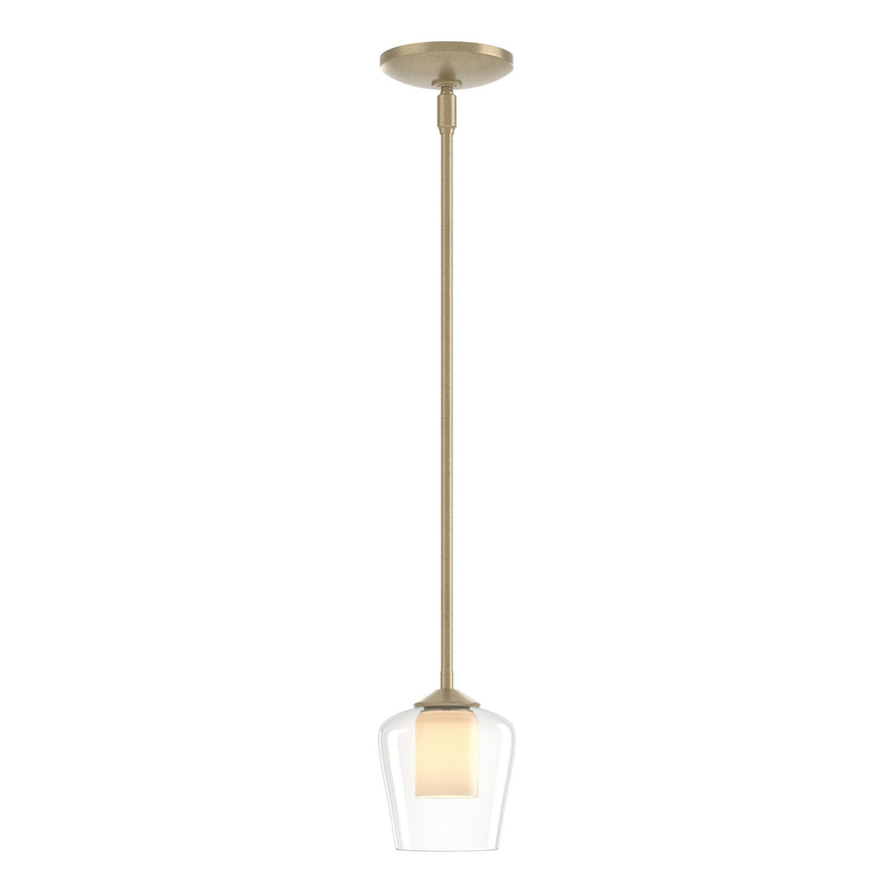Hubbardton Forge - One Light Mini Pendant - Simple Lines - Soft Gold- Union Lighting Luminaires Decor