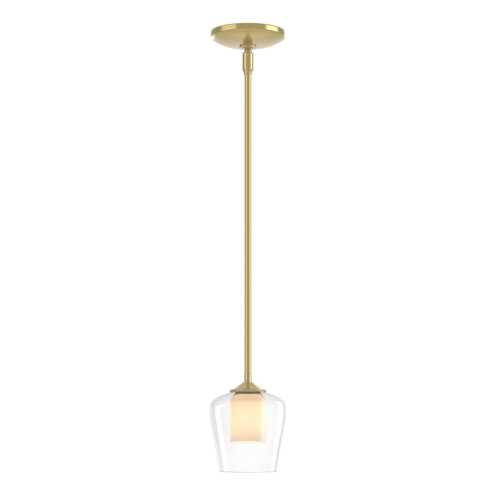 Hubbardton Forge - One Light Mini Pendant - Simple Lines - Modern Brass- Union Lighting Luminaires Decor