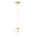 Hubbardton Forge - One Light Mini Pendant - Simple Lines - Modern Brass- Union Lighting Luminaires Decor