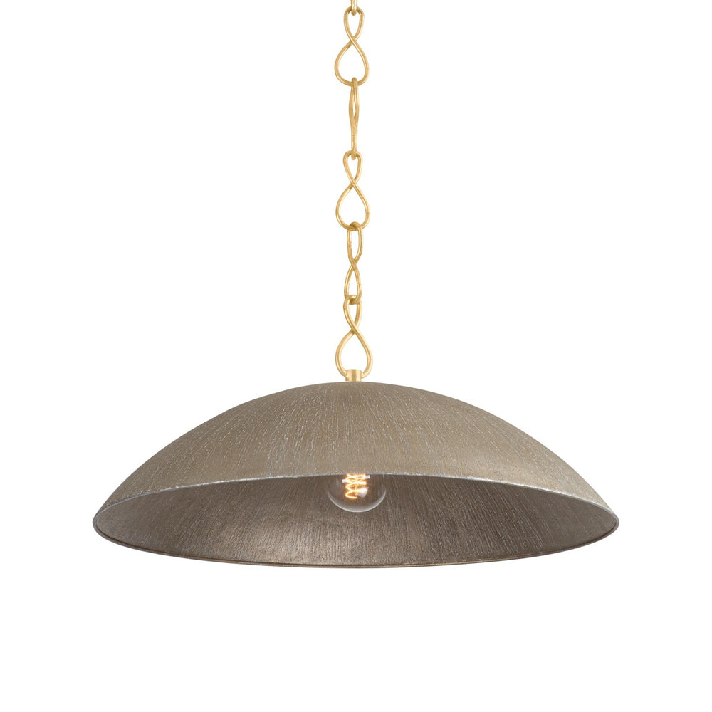Hudson Valley Canada - One Light Pendant - Eve - Vintage Gold Leaf/ Textured Warm Silver Leaf- Union Lighting Luminaires Decor