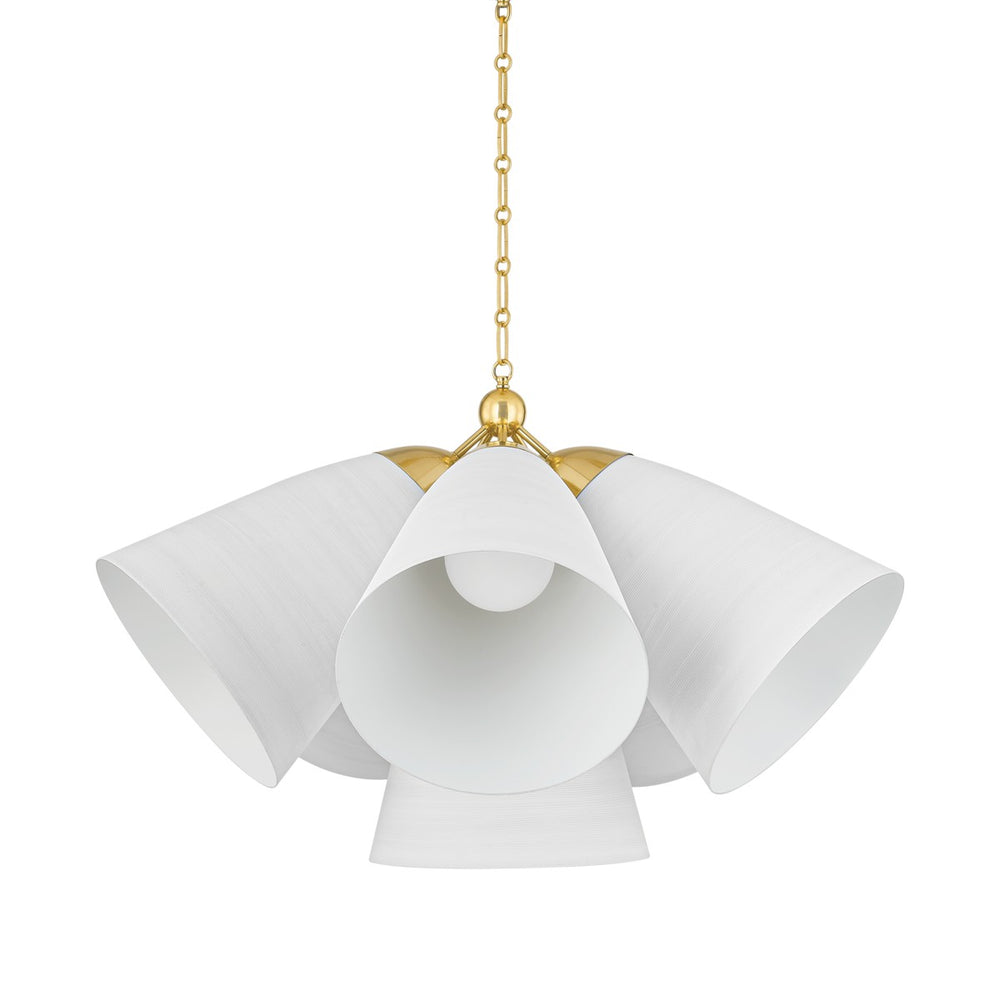 Hudson Valley Canada - Five Light Chandelier - Bronson - Aged Brass/White Plaster- Union Lighting Luminaires Decor