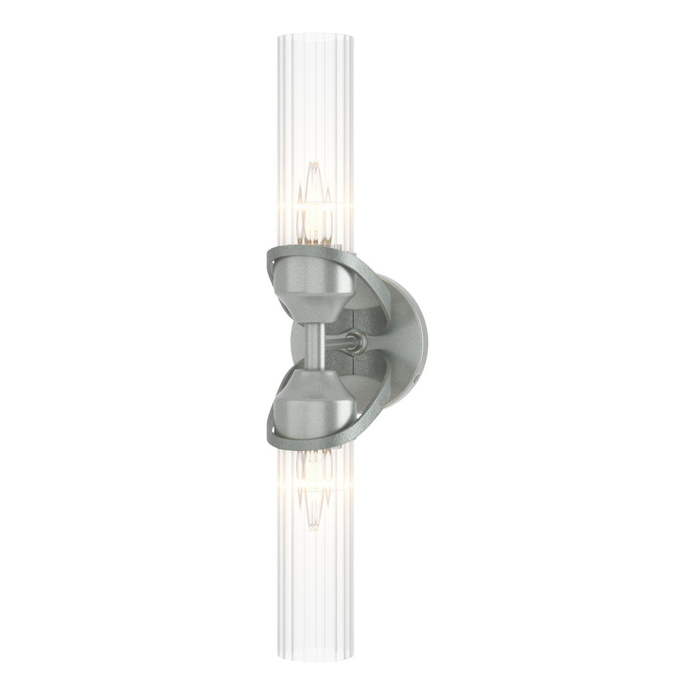 Hubbardton Forge - Two Light Bath Sconce - Bow - Vintage Platinum- Union Lighting Luminaires Decor