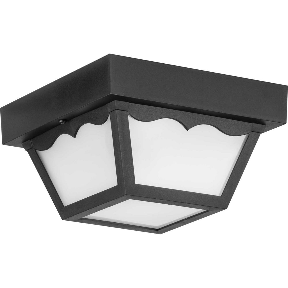 Progress Canada - One Light Outdoor Flush Mount - Ceiling Mount - Polycarbonate - Black- Union Lighting Luminaires Decor
