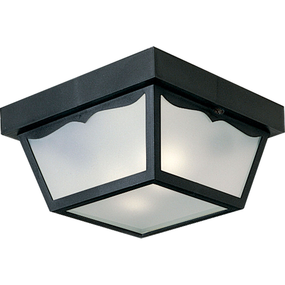 Progress Canada - Two Light Outdoor Flush Mount - Ceiling Mount - Polycarbonate - Black- Union Lighting Luminaires Decor