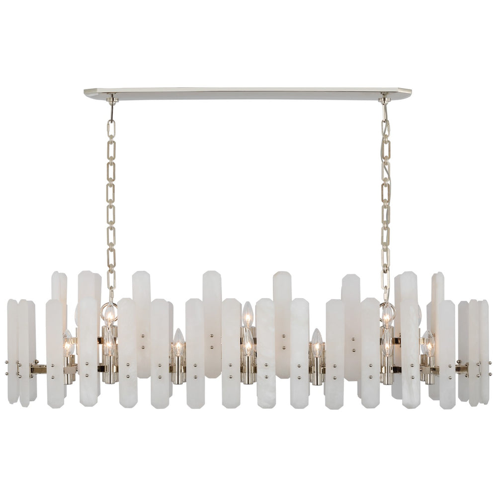 Visual Comfort Signature Canada - 24 Light Linear Chandelier - Bonnington - Polished Nickel- Union Lighting Luminaires Decor