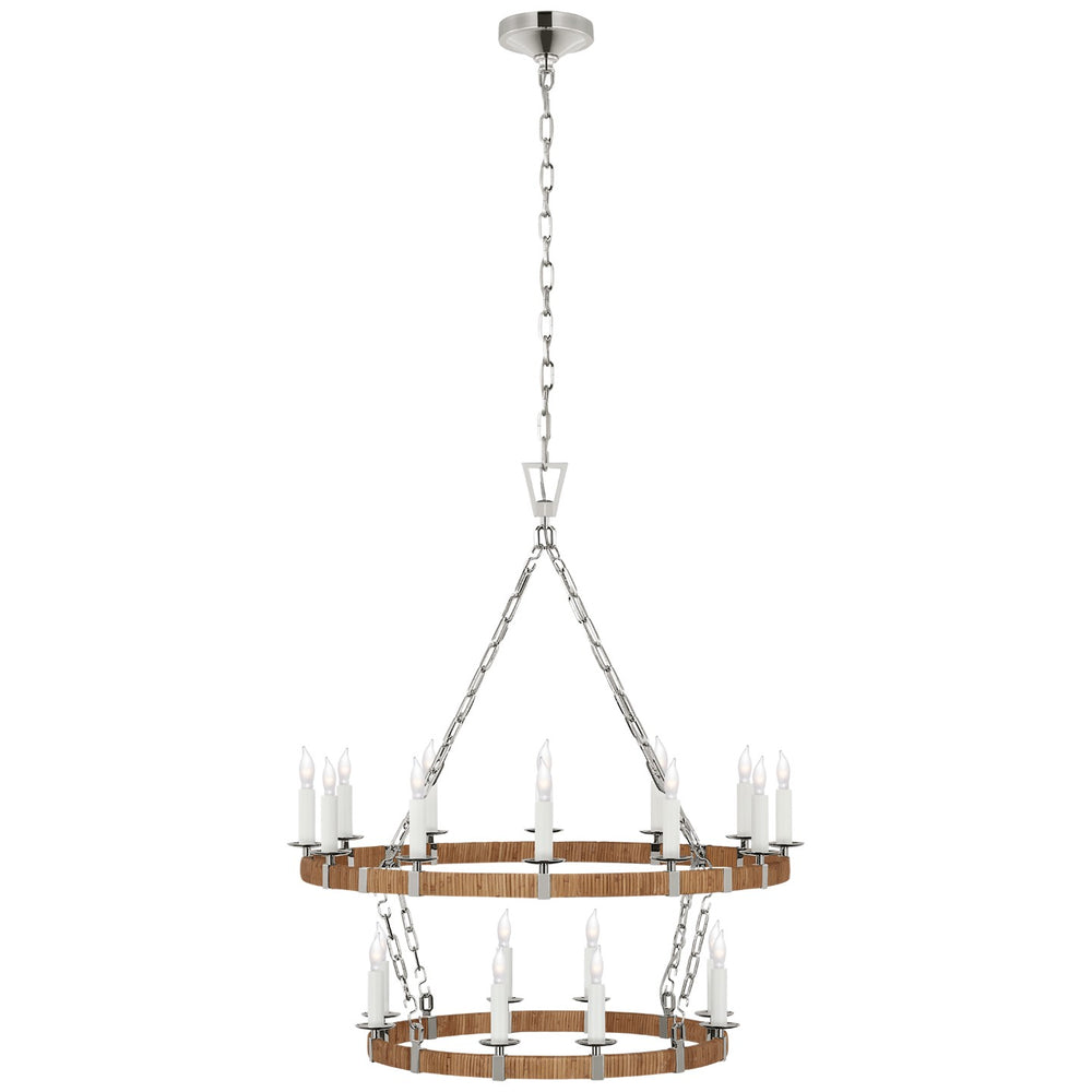 Visual Comfort Signature Canada - LED Chandelier - Darlana Wrapped - Polished Nickel and Natural Rattan- Union Lighting Luminaires Decor