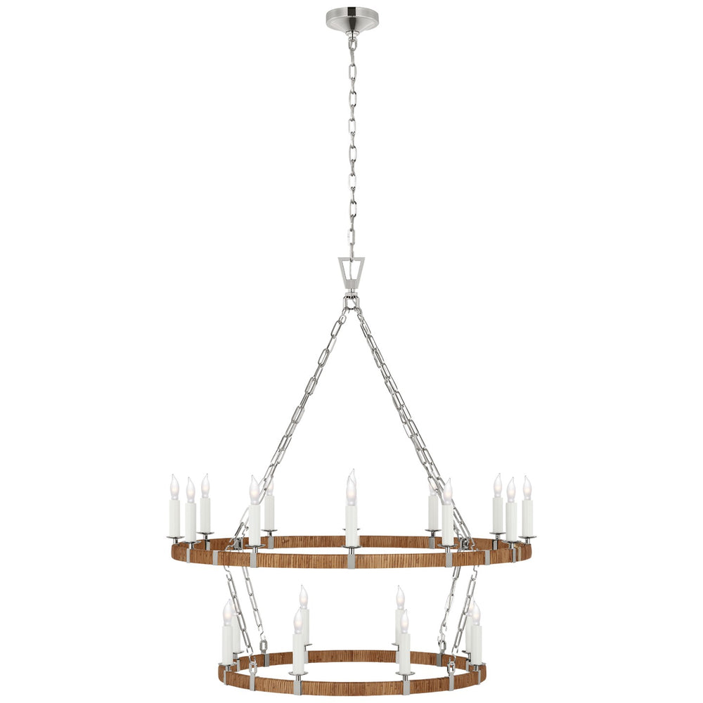 Visual Comfort Signature Canada - LED Chandelier - Darlana Wrapped - Polished Nickel and Natural Rattan- Union Lighting Luminaires Decor