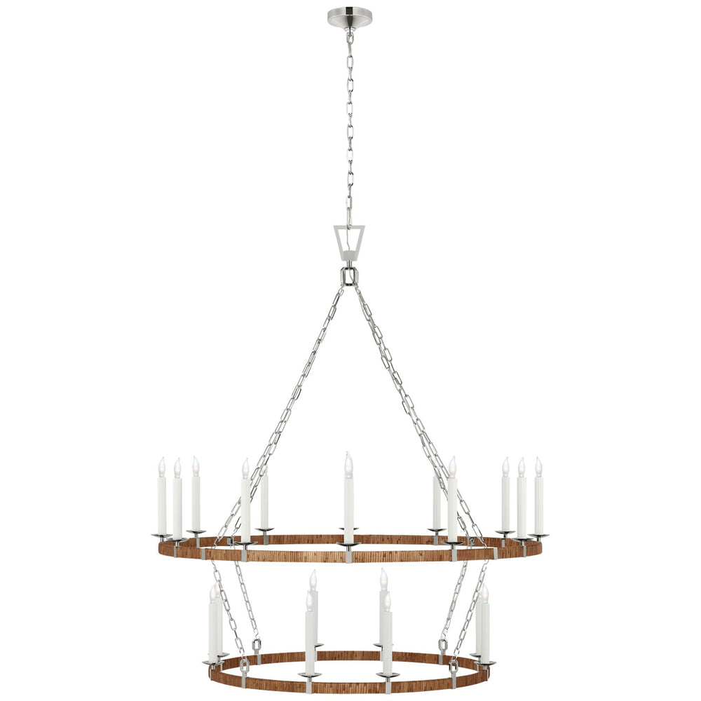 Visual Comfort Signature Canada - LED Chandelier - Darlana Wrapped - Polished Nickel and Natural Rattan- Union Lighting Luminaires Decor