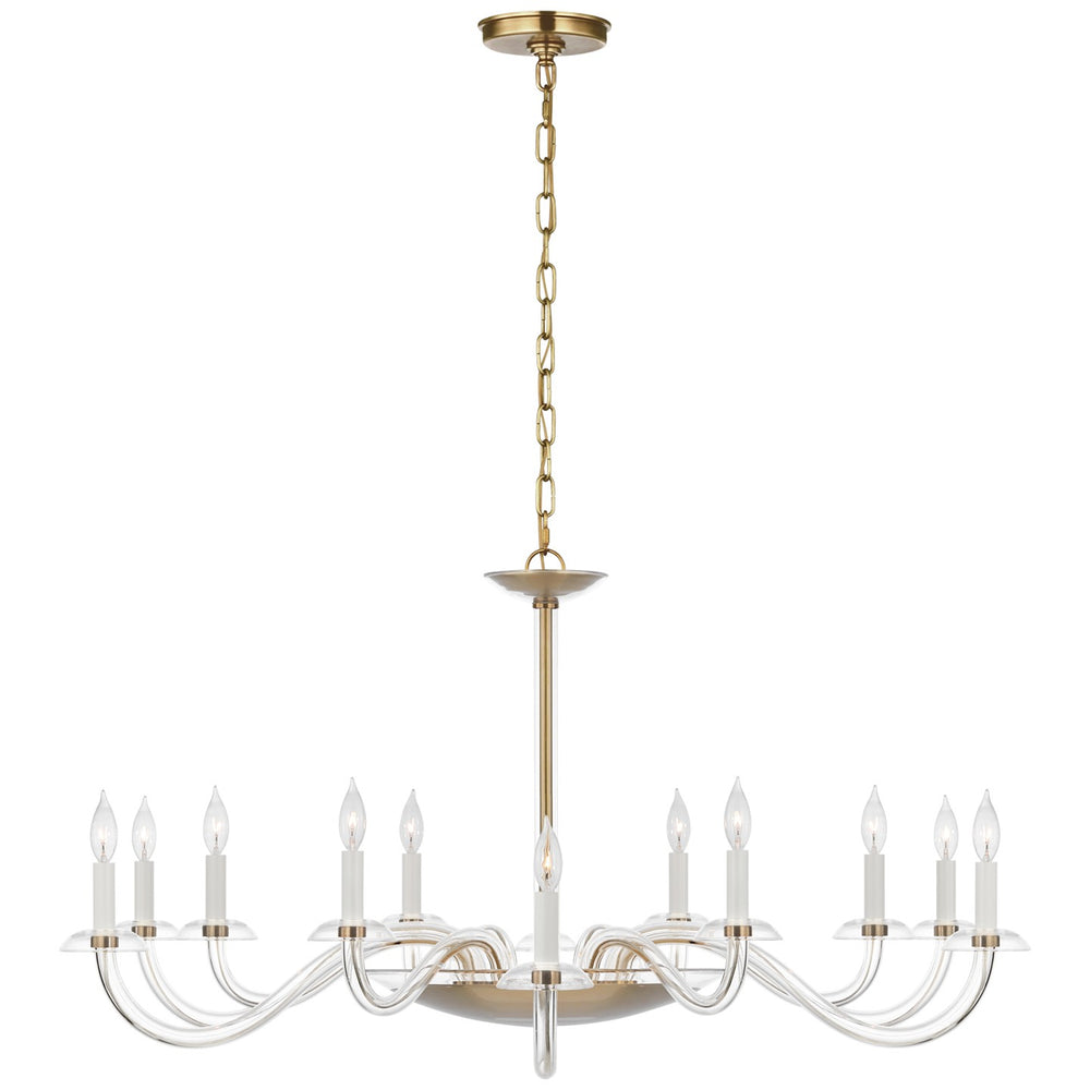 Visual Comfort Signature Canada - LED Chandelier - Brigitte - Clear Glass and Hand-Rubbed Antique Brass- Union Lighting Luminaires Decor