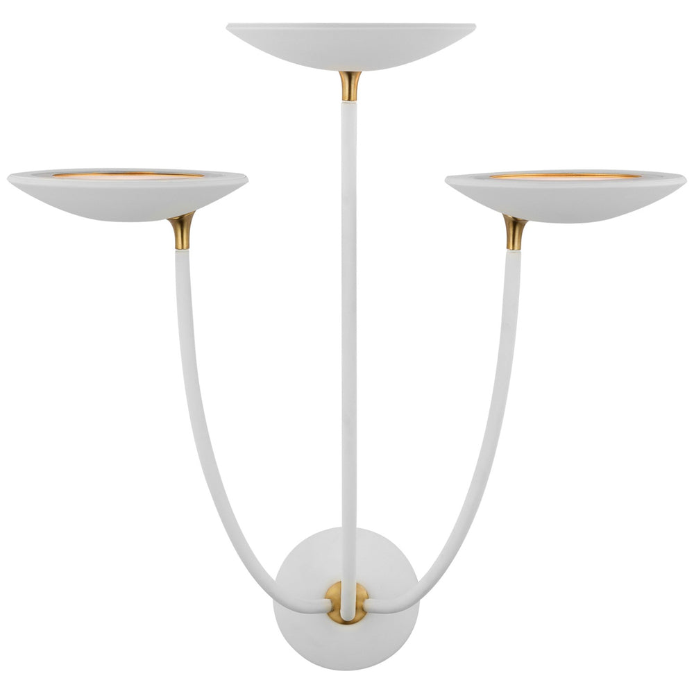 Visual Comfort Signature Canada - LED Wall Sconce - Keira - Matte White and Hand-Rubbed Antique Brass- Union Lighting Luminaires Decor