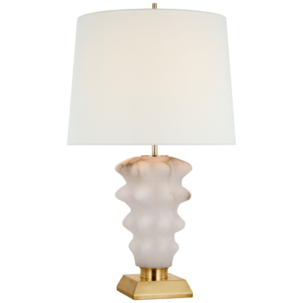 Visual Comfort Signature Canada - LED Table Lamp - Luxor - Alabaster and Hand-Rubbed Antique Brass- Union Lighting Luminaires Decor