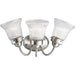 Progress Canada - Three Light Bath Bracket - Fluted Glass-Clear - Brushed Nickel- Union Lighting Luminaires Decor