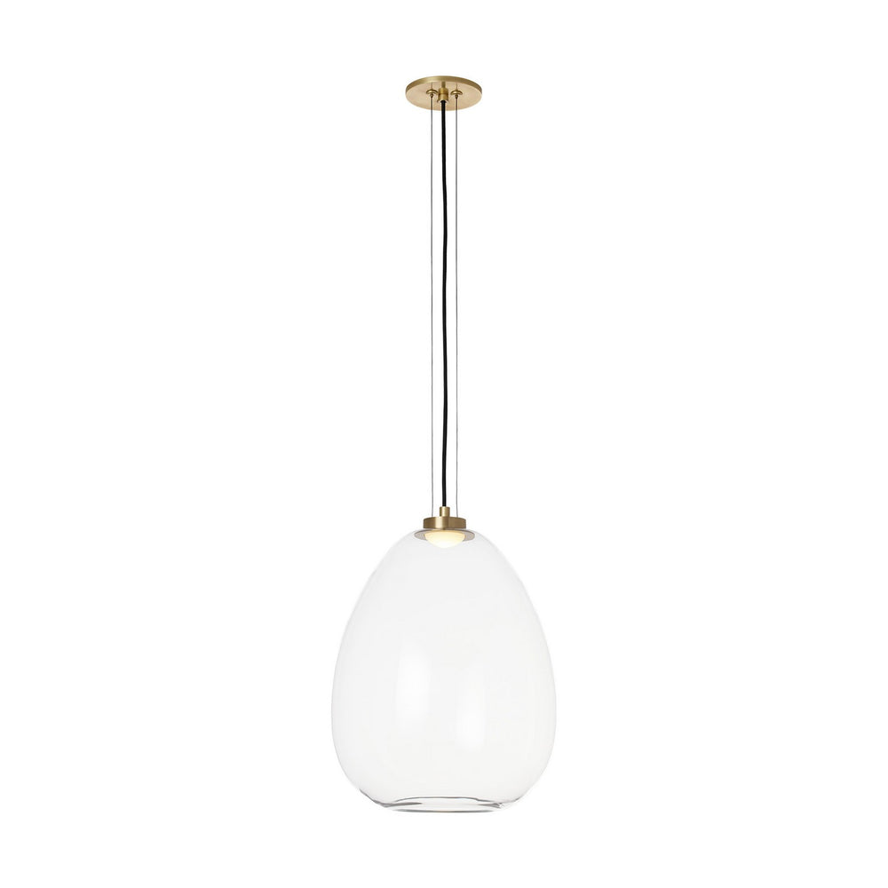Visual Comfort Modern - LED Pendant - Kapoor - Clear/Natural Brass- Union Lighting Luminaires Decor